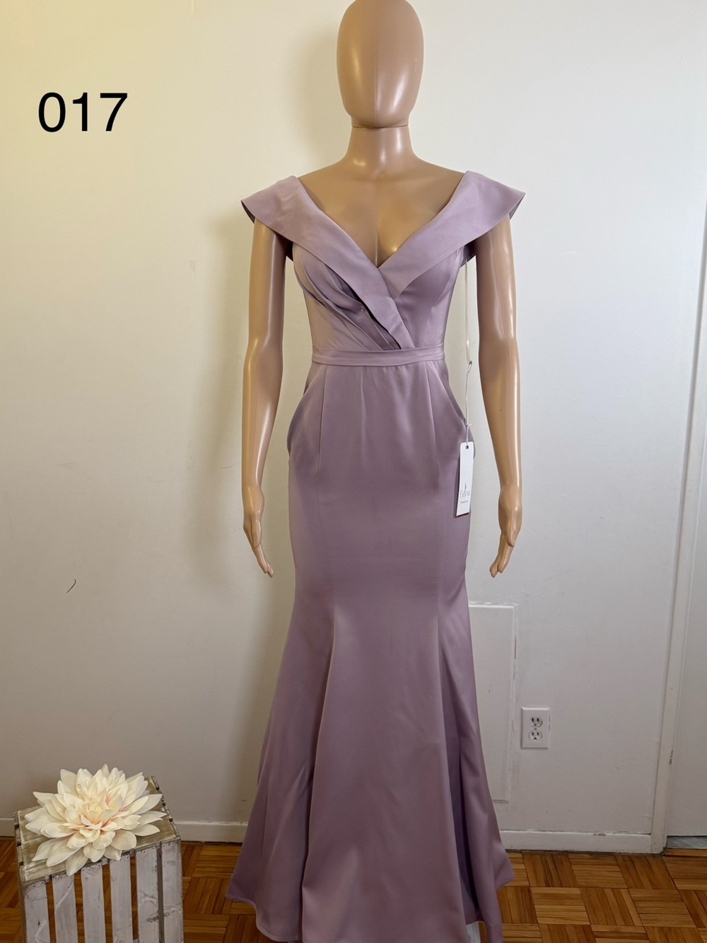 Off-Shoulder Lavender Evening Gown